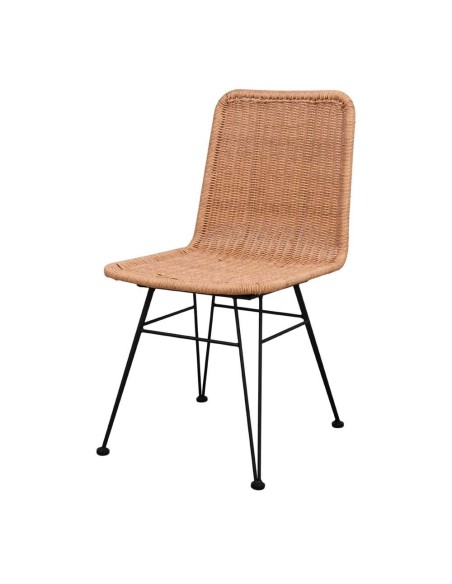 Silla HOMELY, Metal Negro / Ratán Sintético. Vackart