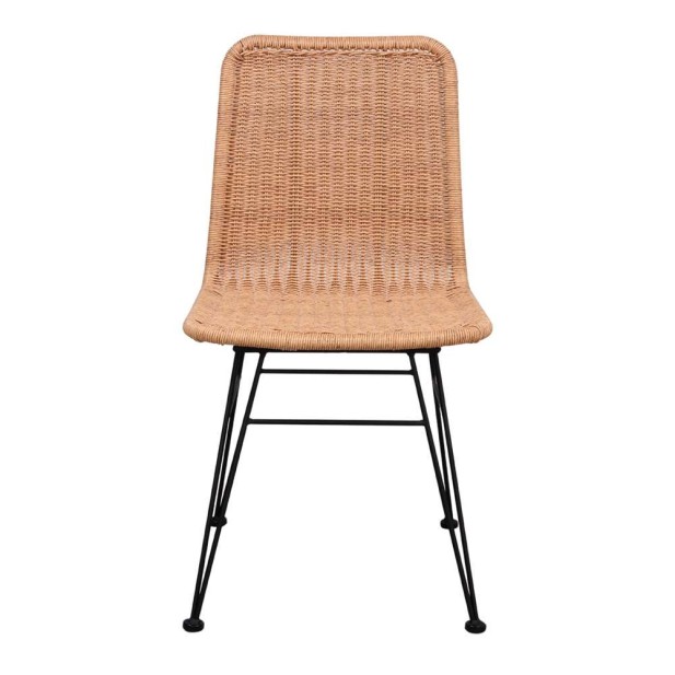 Silla HOMELY, Metal Negro / Ratán Sintético. Vackart