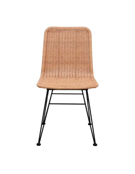 Silla HOMELY, Metal Negro / Ratán Sintético. Vackart