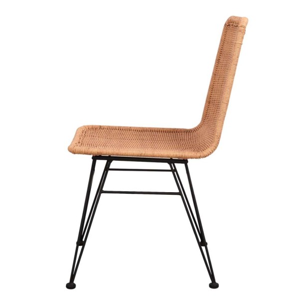 Silla HOMELY, Metal Negro / Ratán Sintético. Vackart