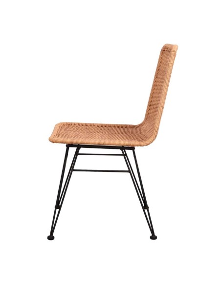 Silla HOMELY, Metal Negro / Ratán Sintético. Vackart