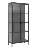 Vitrina PHOENIX 175 cm, Metal Negro / Cristal - Nordal