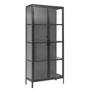 Vitrina PHOENIX 175 cm, Metal Negro / Cristal - Nordal. Los modernos y exclusivos muebles de diseño nórdico de Nordal en Vackart, tu tienda de diseño online.