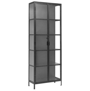 Vitrina PHOENIX 214 cm, Metal Negro / Cristal - Nordal. Los modernos y exclusivos muebles de diseño nórdico de Nordal en Vackart, tu tienda de diseño online.