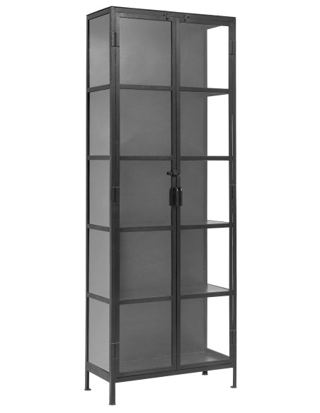 Vitrina PHOENIX 214 cm, Metal Negro / Cristal - Nordal. Vackart