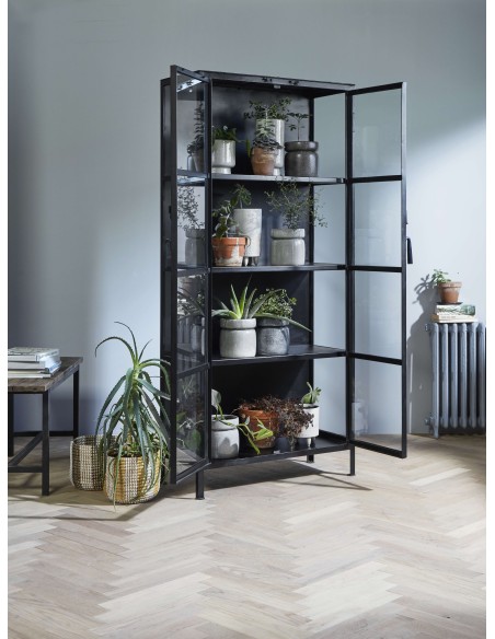 Vitrina PHOENIX 214 cm, Metal Negro / Cristal - Nordal. Vackart