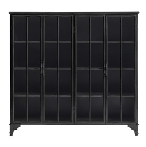 Aparador DOWNTOWN 120x114 cm, Metal Negro / Cristal - Nordal. Los modernos y exclusivos muebles de diseño escandinavo de Nordal en Vackart, tu tienda de diseño.