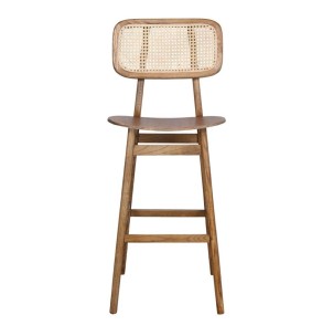 Taburete Alto BRISBANE NATURAL 77 cm, Madera / Ratán Natural. Vackart 2
