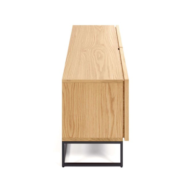 Mueble TV Taiana 112 x 51 cm 2 puertas chapa roble/acero negro - Kave Home