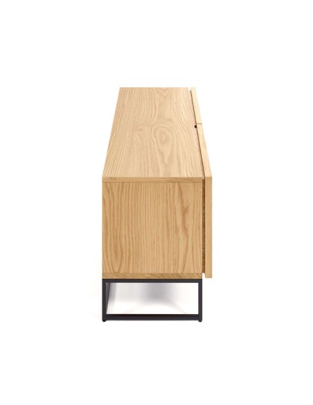 Mueble TV Taiana 112 x 51 cm 2 puertas chapa roble/acero negro - Kave Home