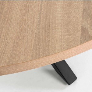 Mesa Full Argo Ø 119 cm melamina natural/ patas negro - Kave Home 2