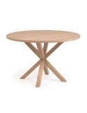 Mesa Full Argo Ø 119 cm melamina natural/patas efecto madera - Kave Home