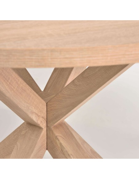 Mesa Full Argo Ø 119 cm melamina natural/patas efecto madera - Kave Home