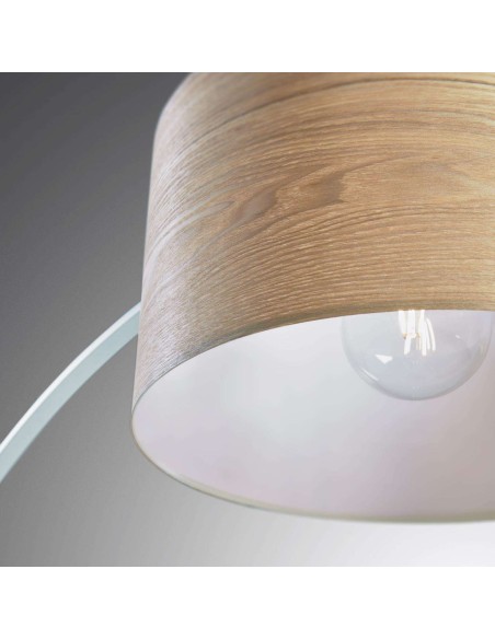 Lámpara de pie Juhe fresno/acero/mármol blanco - Kave Home