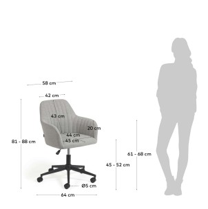 Silla de escritorio Madina gris claro - Kave Home 2