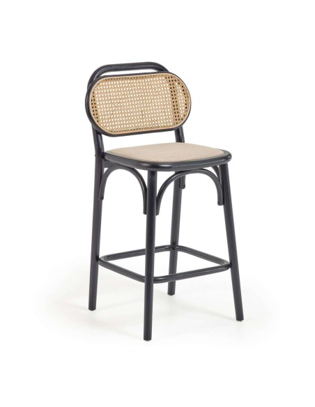 Taburete Doriane 65 cm olmo lacado negro - Kave Home