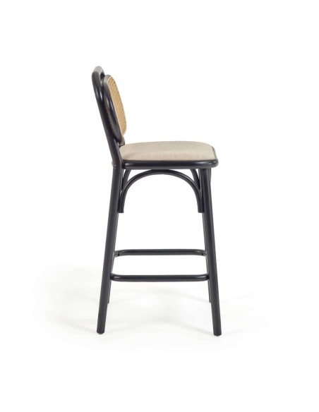Taburete Doriane 65 cm olmo lacado negro - Kave Home