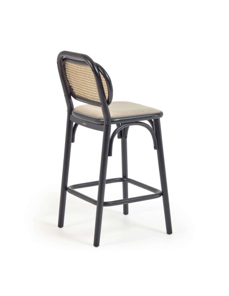Taburete Doriane 65 cm olmo lacado negro - Kave Home