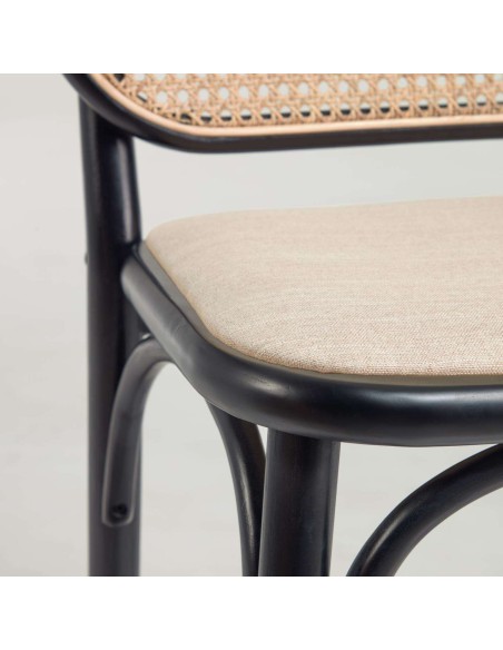 Taburete Doriane 65 cm olmo lacado negro - Kave Home