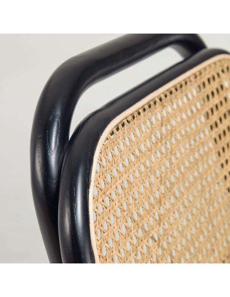 Taburete Doriane 65 cm olmo lacado negro - Kave Home