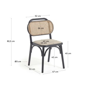 Silla Doriane olmo lacado negro  - Kave Home 2