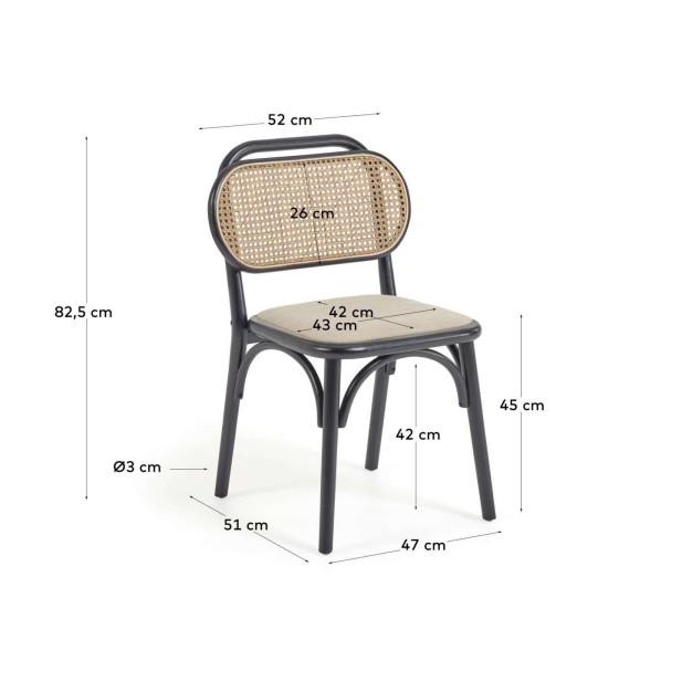 Silla Doriane olmo lacado negro  - Kave Home Silla Doriane olmo lacado negro  - Kave Home