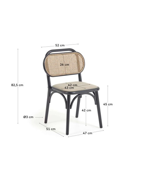Silla Doriane olmo lacado negro - Kave Home