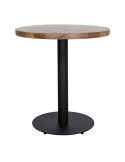Mesa BREUER Ø70 cm de comedor, Mango Natural / Metal Negro