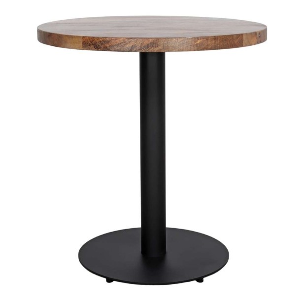 Mesa BREUER Ø70 cm de comedor, Mango Natural / Metal Negro. Vackart