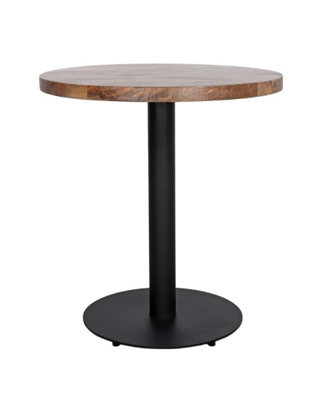 Mesa BREUER Ø70 cm de comedor, Mango Natural / Metal Negro. Vackart