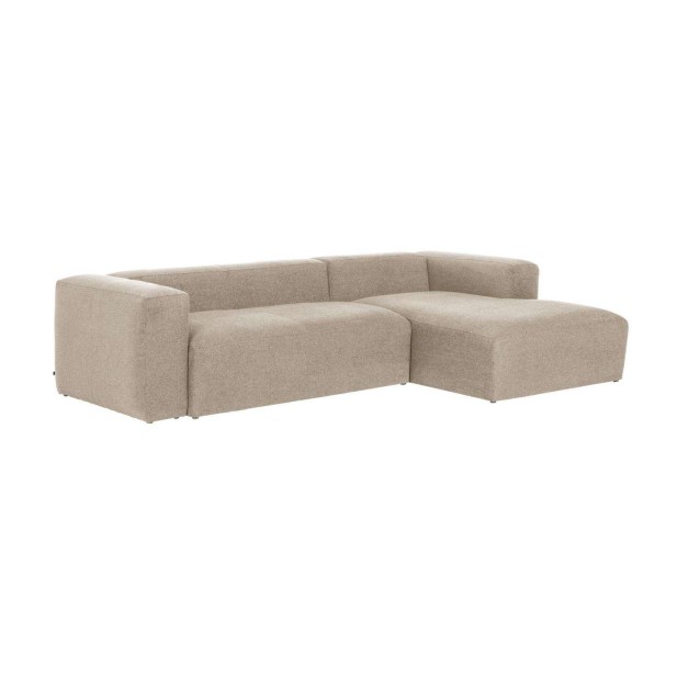 Sofá Blok 3 plazas chaise longue derecho beige 300 cm - Kave Home