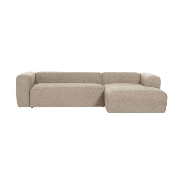 Sofá Blok 3 plazas chaise longue derecho beige 300 cm - Kave Home