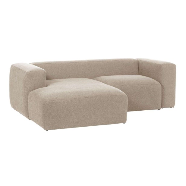 Sofá Blok 2 plazas chaise longue izquierdo beige 240 cm - Kave Home