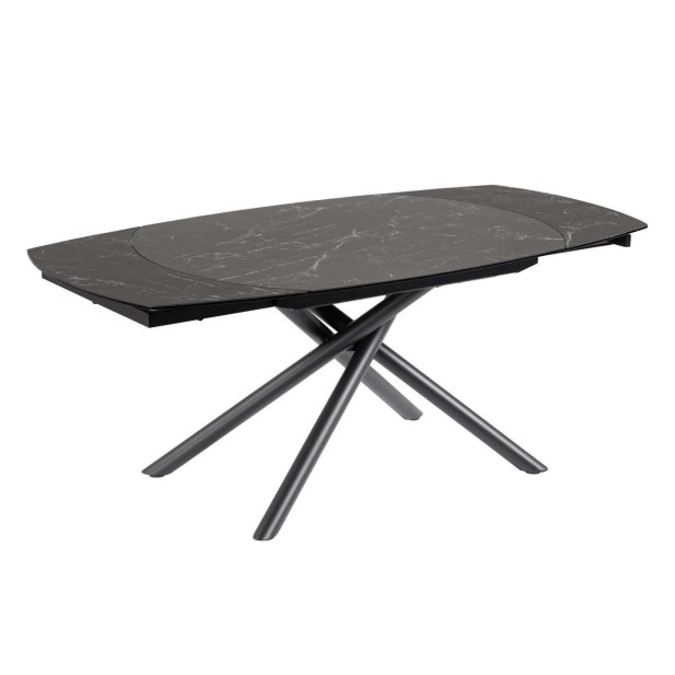 Mesa extensible Yodalia 130 (190) x 100 cm porcelánico /patas acero negro - Kave Home