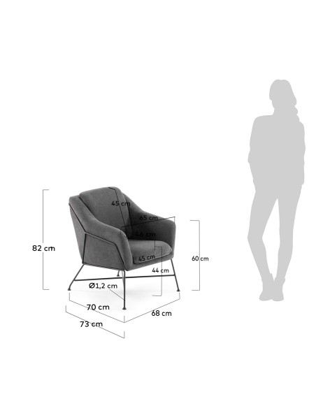Butaca Brida grafito  - Kave Home