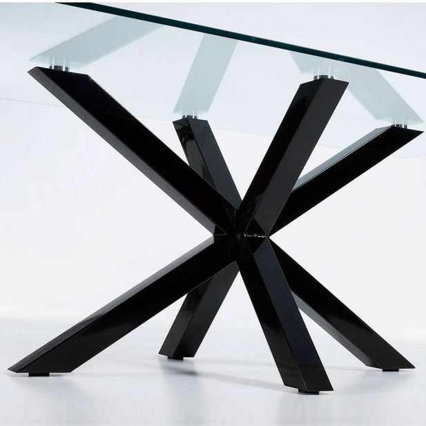Mesa Argo 180 x 100 cm cristal/patas acero negro - Kave Home Mesa Argo 180 x 100 cm cristal/patas acero negro - Kave Home