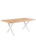 Mesa CORINE 180x95 cm, Roble Natural / Metal Blanco
