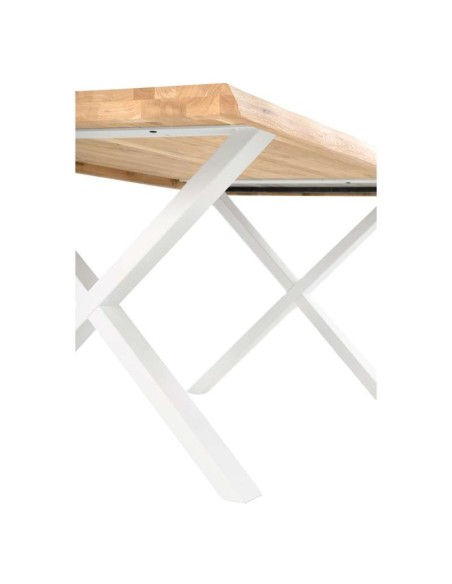 Mesa CORINE 180x95 cm, Roble Natural / Metal Blanco. Vackart