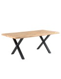 Mesa CORINE 160x90 cm, Roble Natural / Metal Negro