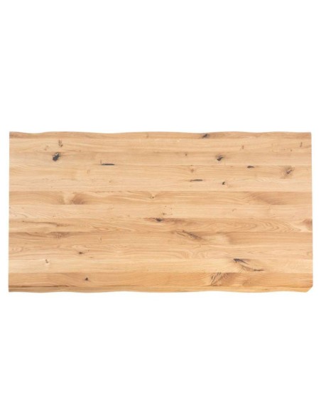 Mesa POLYEDER 160x90 cm, Roble Natural / Metal Blanco. Vackart