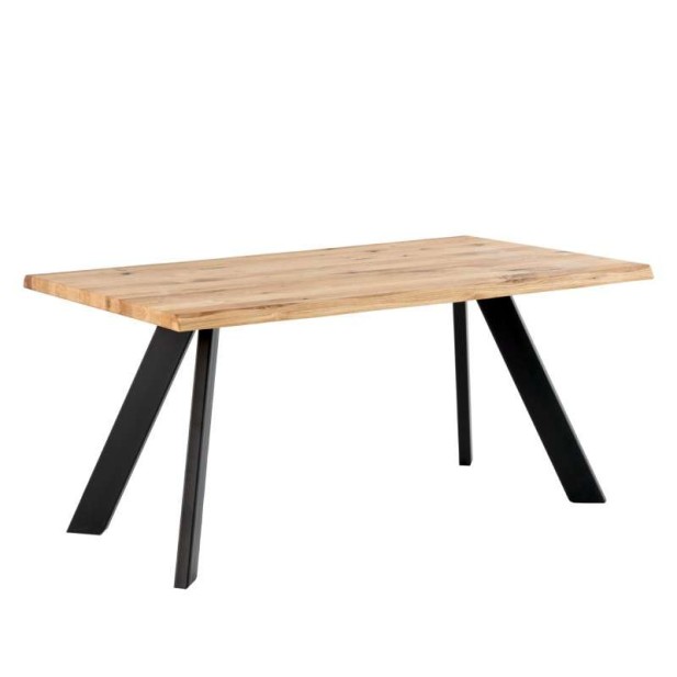 Mesa POLYEDER 200x100 cm, Roble Natural / Metal Negro. Vackart