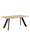 Mesa POLYEDER 160x90 cm, Roble Natural / Metal Negro