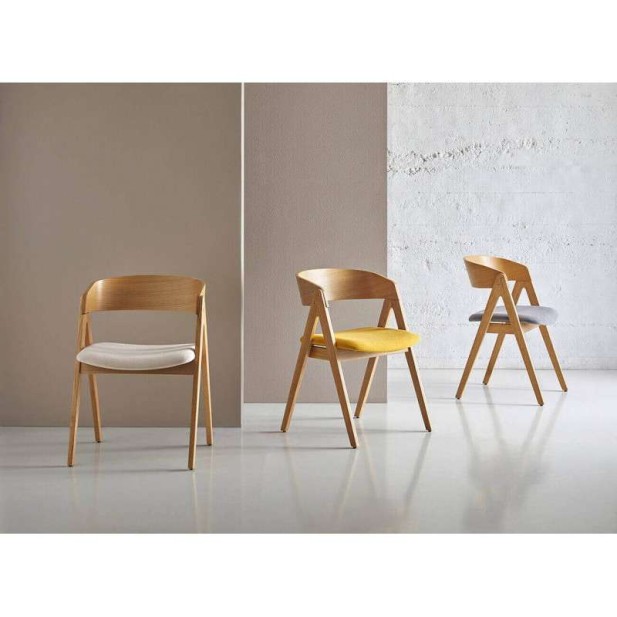 Silla ONISKE, Roble Natural / Textil Beige. Vackart Silla ONISKE, Roble Natural / Textil Beige. Vackart