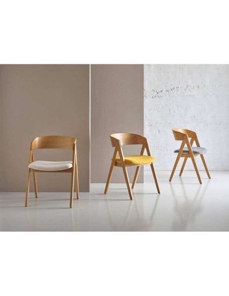 Silla ONISKE, Roble Natural / Textil Beige. Vackart