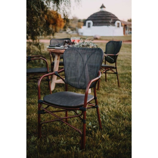 Silla DUBAI, Metal/Textilene Negro