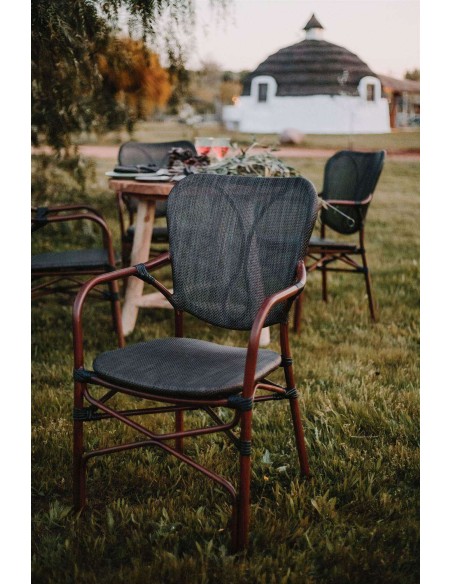 Silla DUBAI, Metal/Textilene Negro