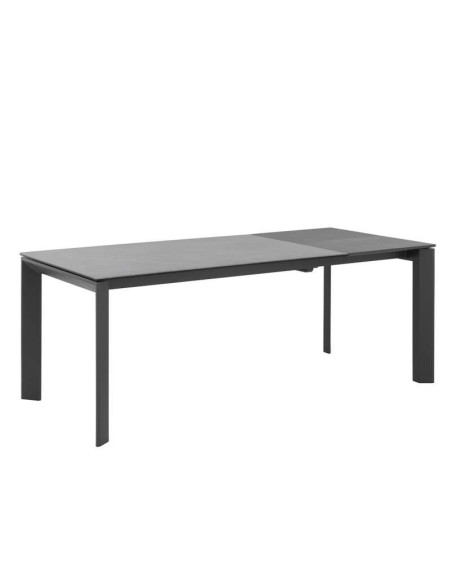 Mesa Extensible TYND 160/240, Metal Antracita / Porcelánico Gris. Vackart