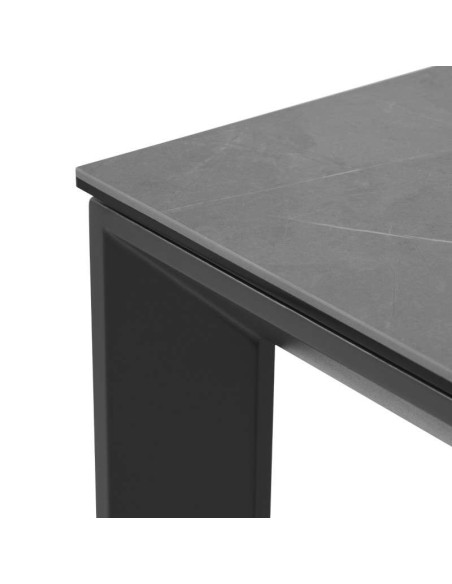 Mesa Extensible TYND 160/240, Metal Antracita / Porcelánico Gris. Vackart