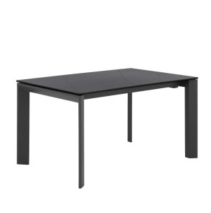 Mesa Extensible TYND 160/240, Metal Antracita / Porcelánico Negro - Vackart. La más exclusiva selección de mesas de diseño, solo en Vackart, tu tienda de diseño.
