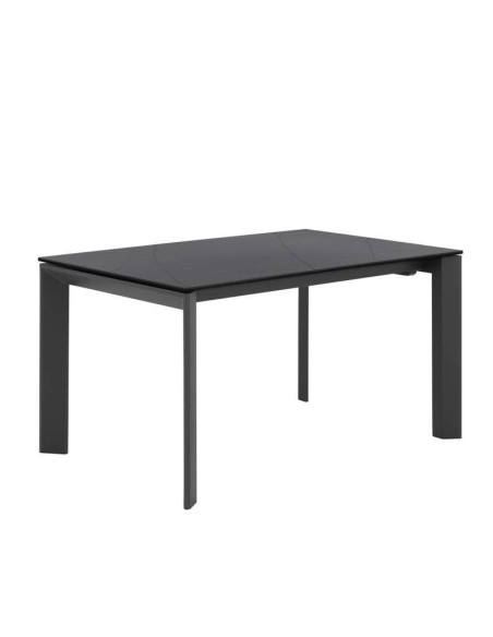 Mesa Extensible TYND 160/240, Metal Antracita / Porcelánico Negro. Vackart